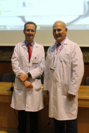 2018 10 30 Los doctores García-Foncillas (izda) y Gómez inauguraron la Jornada Cuidamos del Paciente Oncológico